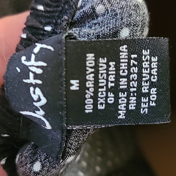 Justify black polka dot Dress size medium - Picture 6 of 7